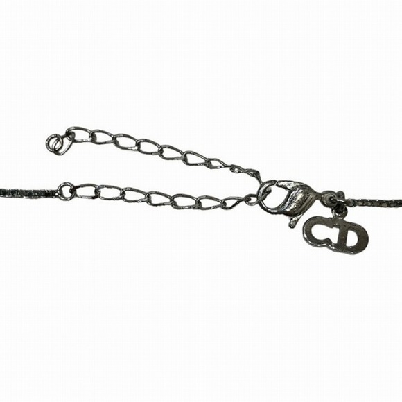 CHRISTIAN DIOR Dior Trotter Plate Logo Brand Accessory Necklace Ladies - Picture 2 of 9